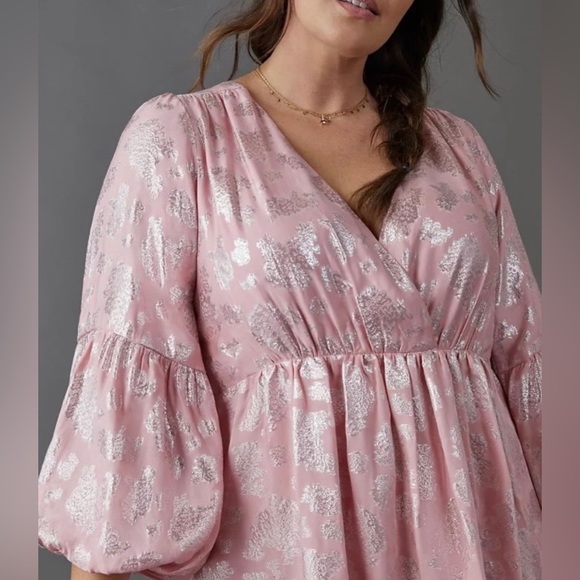 Anthropologie Jolene Jacquard Pink Mini Dress NWT! - Picture 4 of 14